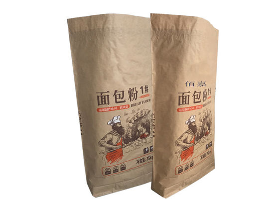 Бумажный мешок качества еды сумок 25kg пшеничной муки Kraft бумажный упаковывая упаковывая