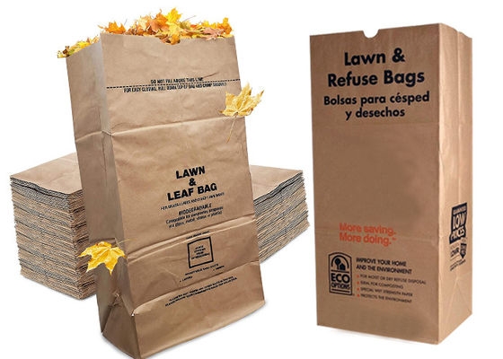 Мешки выжимк бумажных мешков 120gsm 30 Gal Biodegradable Kraft большие бумажные