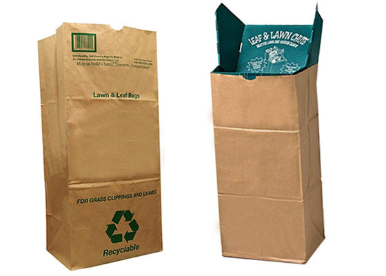 отход двора 30 галлонов 110L бумажный кладет Biodegradable бумажные мешки в мешки лужайки