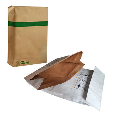 Качество еды 3layer наклеило бумажные мешки 25kg напечатанное Flexo Multiwall клапана