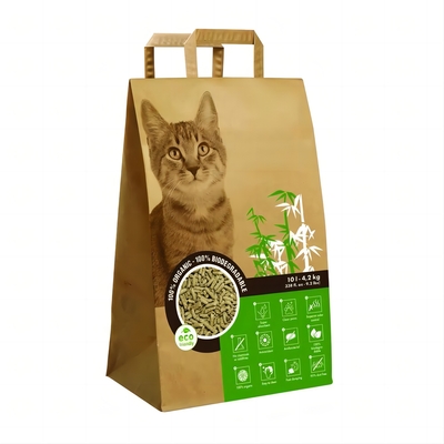 Бумажный мешок 3kg 5kg 20kg 7lb 15lb 20lb 25lb Kraft сумки сора кота бентонита OEM