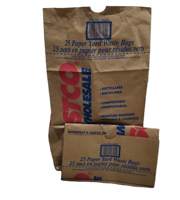 Влагостойкое бумажных мешков лужайки 30 галлонов Compostable с изготовленным на заказ логотипом