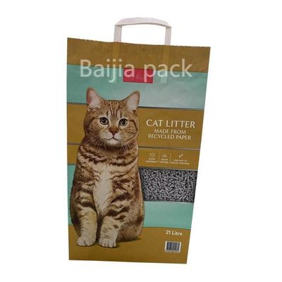 Кошачий мусор Kraft бумажные пакеты упаковка 1.5l-10l Custom Printed Size