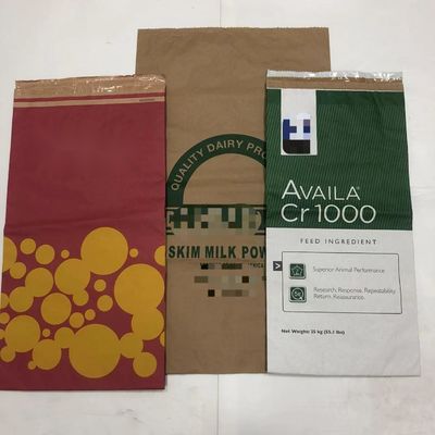 Специально напечатанные многостенные бумажные пакеты Kraft Bag с встроенным PE
