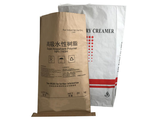 бумажный мешок Брауна Kraft двойного слоя 15kg 20kg 25kg белый для упаковки