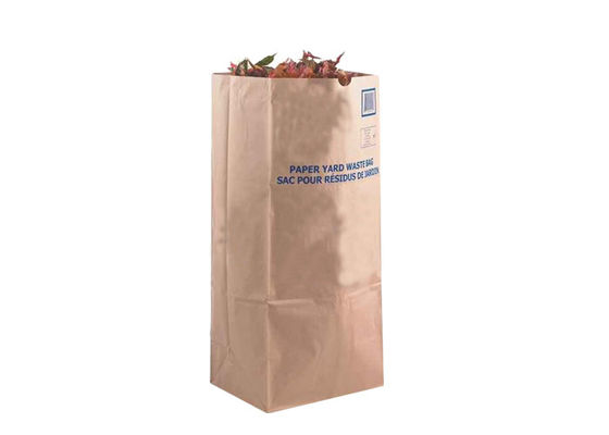 Biodegradable бумажные мешки лужайки 125g/M2 для сумок отхода лужайки листьев CMYK бумажных