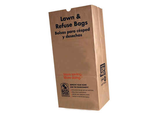 Дополнительное большое 70g стоит вверх мешки для мусора лужайки и лист Multiwall бумажного мешка лужайки