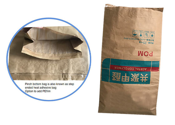 Biodegradable бумажные мешки рта слоев двойника 60gsm открытые с дном щипка