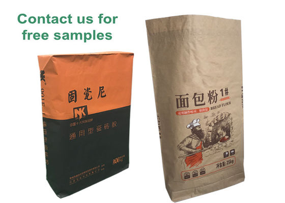 мешок сумки клапана 25kg 20kg 50kg Multiwall Kraft бумажный для упаковки материала порошка