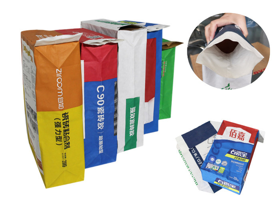 Logo Custom Printing Food Material Tea Powder Multiwall Paper Bags With PE Film Or Liner