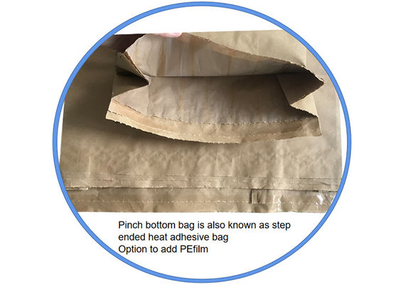 Наклеенные упаковывая бумажные мешки подгоняли 3 слоя жары 25kg 50kg - продуктов питания уплотнения