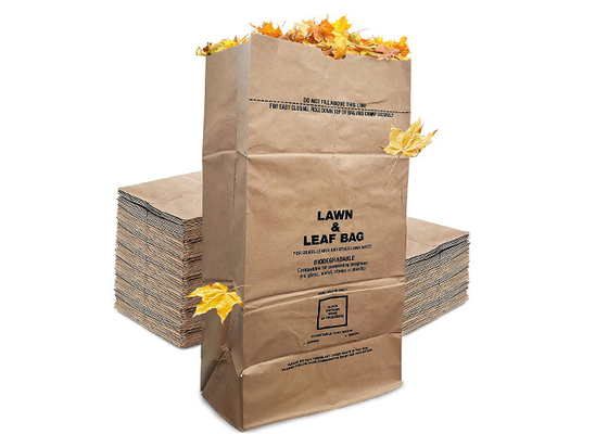 Сумка лист лужайки отхода двора бумажного мешка Брауна Compostable отброс погани 30 галлонов