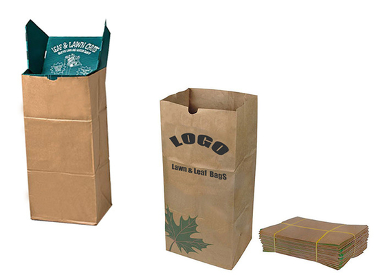 Бумажный мешок лист лужайки отхода двора Compostable влагостойкий с изготовленным на заказ логотипом