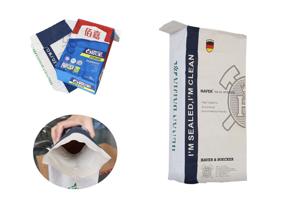 Наклеенная упаковка бумаги Multiwall Kraft клапана кладет 25kg в мешки для химического порошка